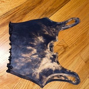 Shein acid wash tank top with scoop in the front